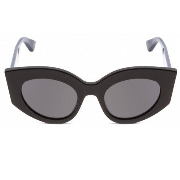 Gucci GG0275S Womens Round Sunglasses in Black Red Tan Brown Gold Logo/Grey 50mm - Picture 2 of 3